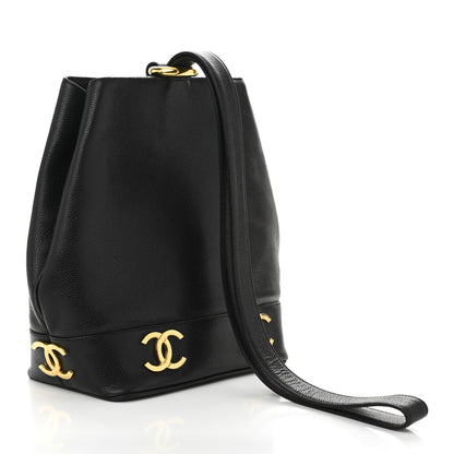 Chanel Caviar CC Bucket Shoulder Bag Black 3 of 11