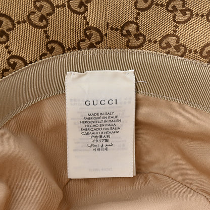 Gucci Monogram Textured Dollar Calfskin GG Jago Bucket Hat S Cacao Beige 8 of 9