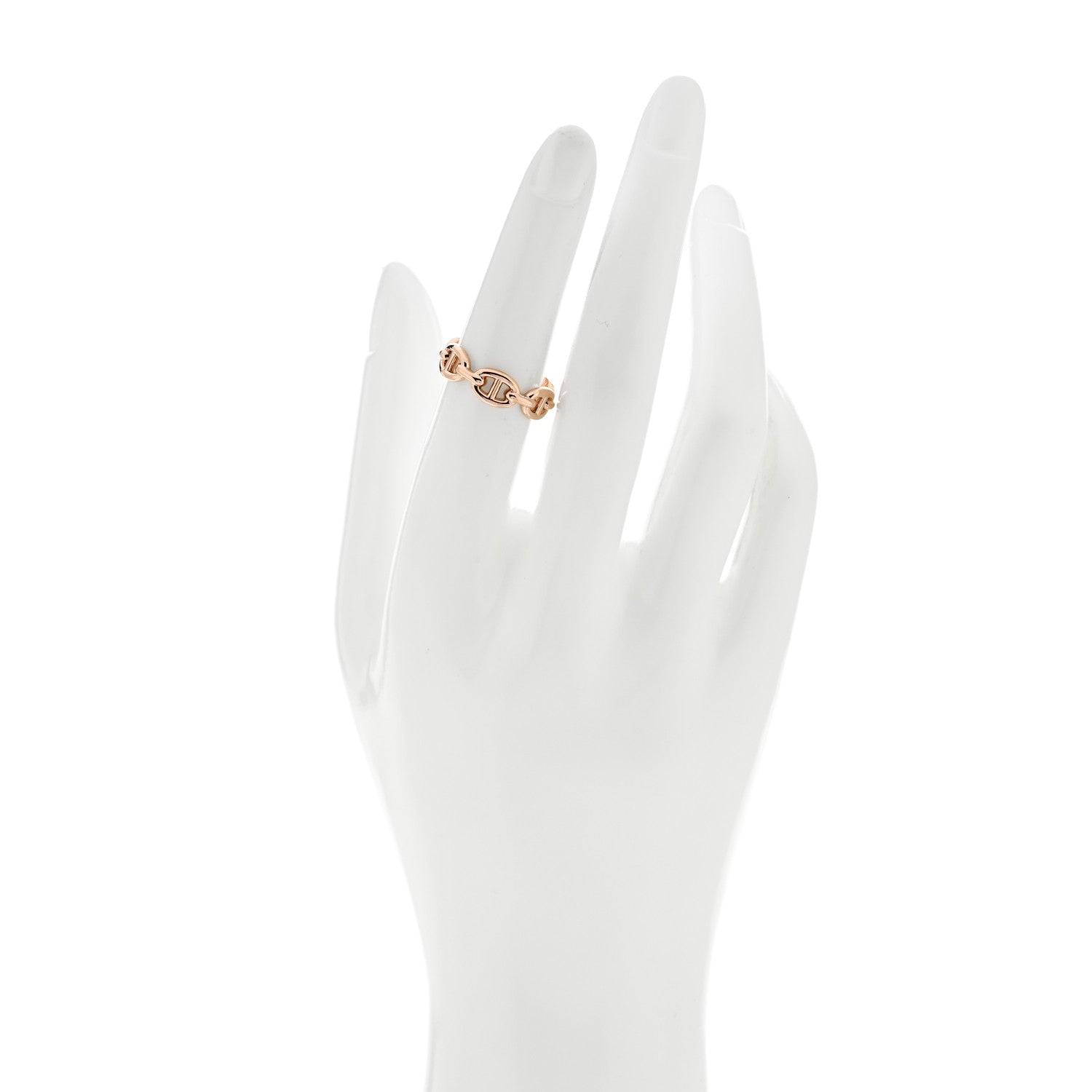 Hermes 18K Rose Gold PM Chaine D'Ancre Enchainee Ring 52 6 2 of 8