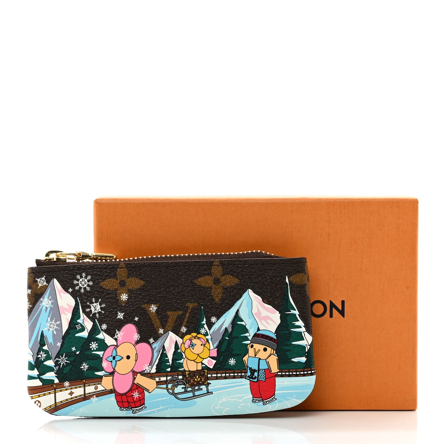 Louis Vuitton Monogram 2023 Christmas Animation Alpine Key Pouch Pink 7 of 7