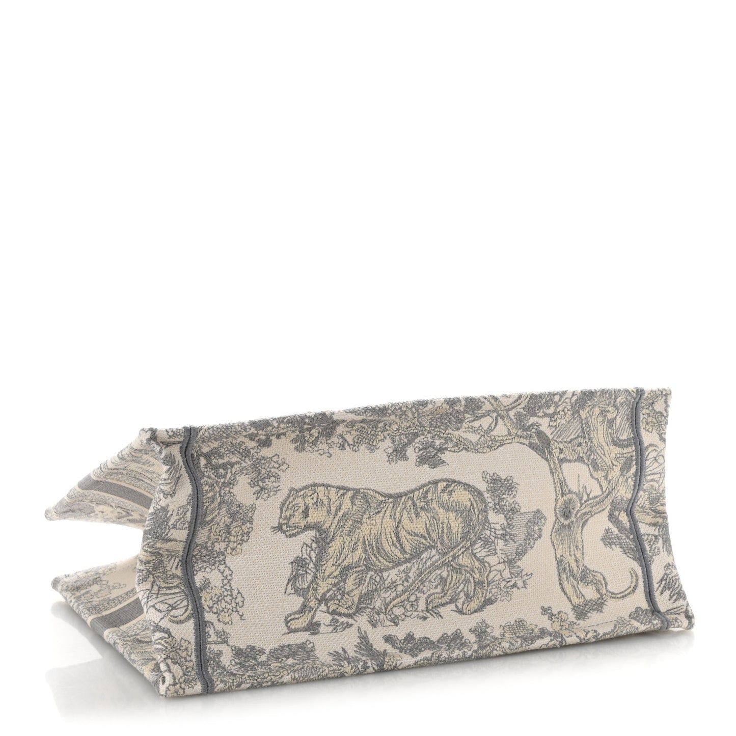 Canvas Embroidered Medium Dioriviera Toile De Jouy Book Tote Gray