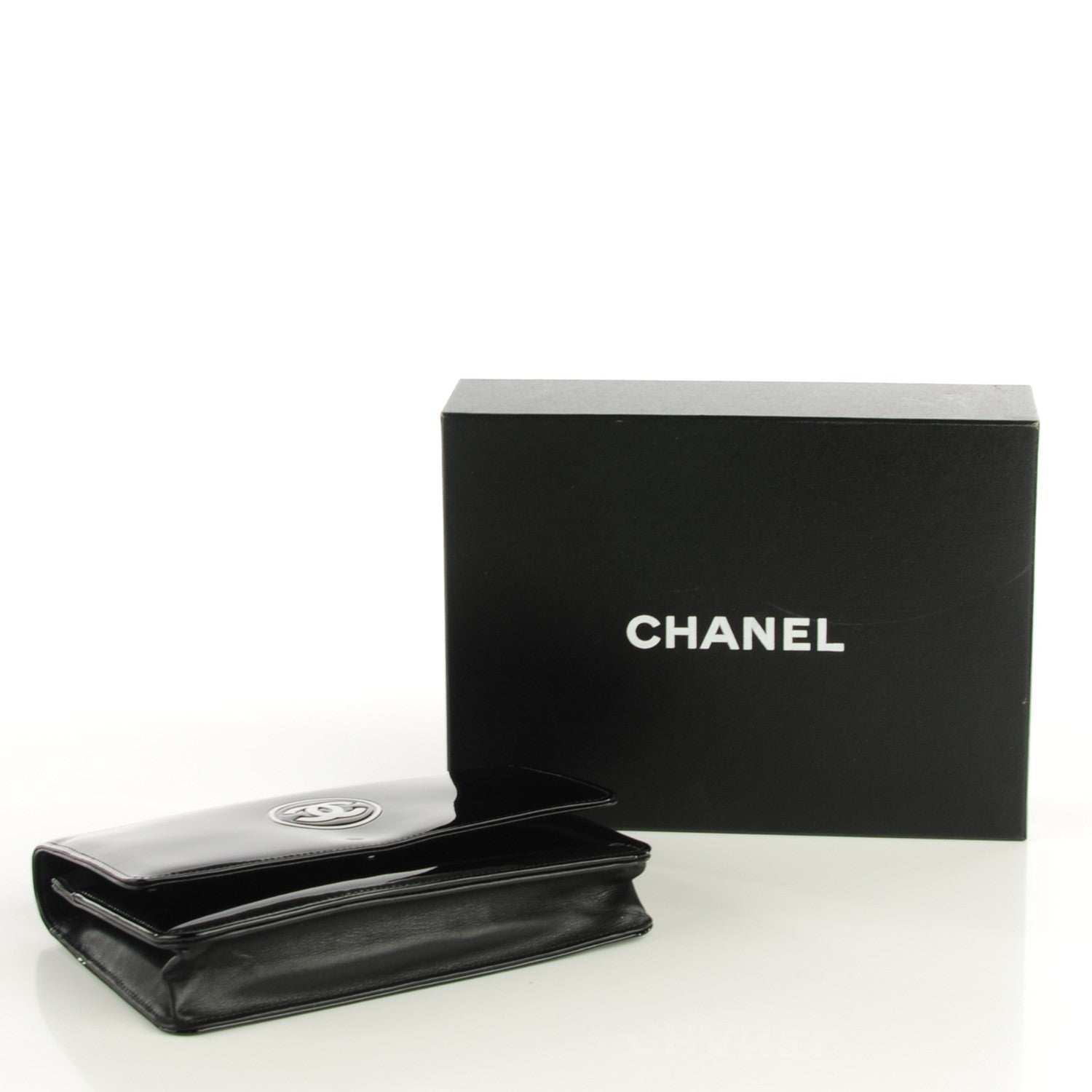 Chanel Patent CC Compact Wallet On Chain WOC Black 4 of 7