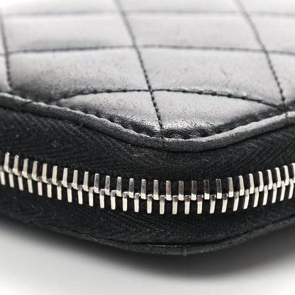 Chanel Lambskin Quilted Large Gusset Zip Around Wallet Black 7 of 18