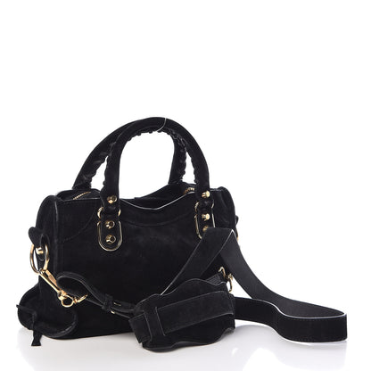 Balenciaga Baby Daim Suede Gold Metallic Edge Hardware Mini City Black 3 of 10
