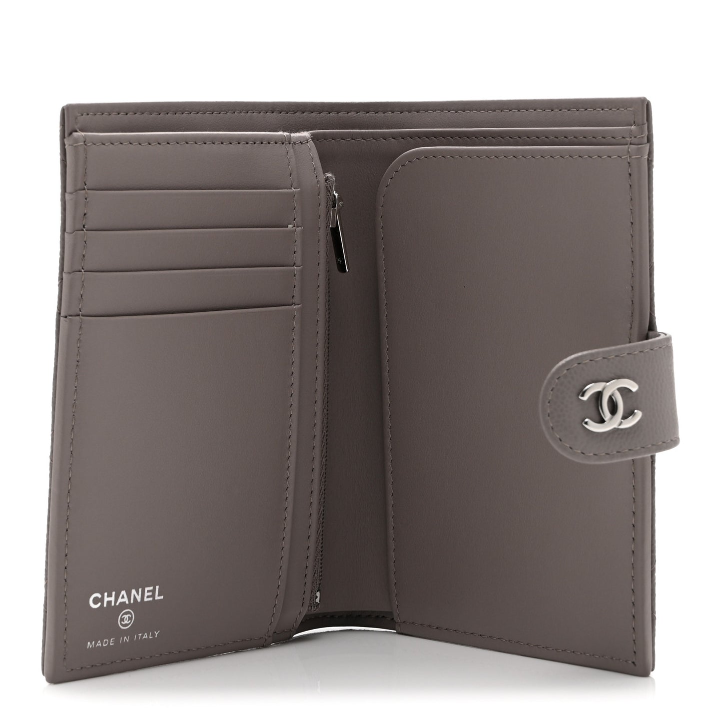 Caviar Quilted Passport Holder Grey
