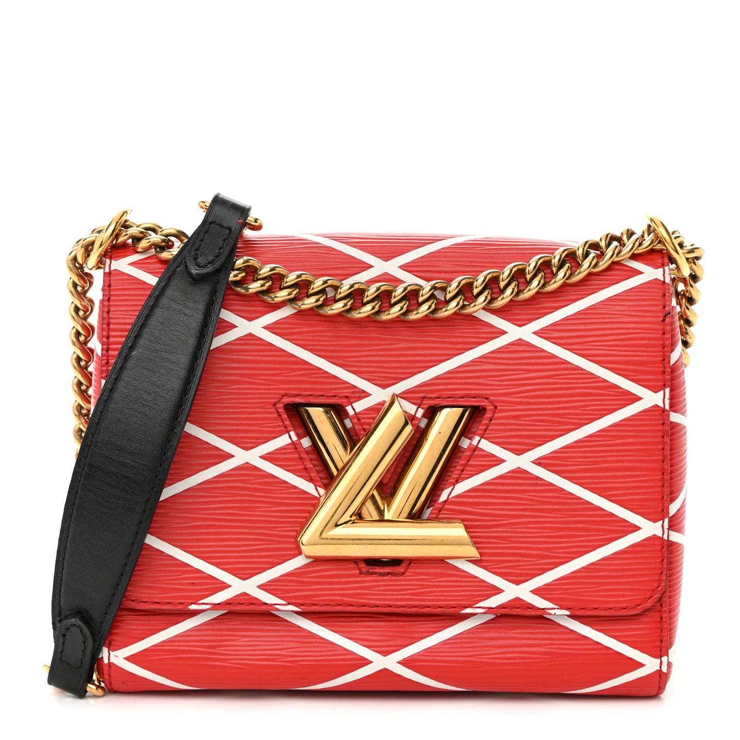 LOUIS VUITTON Epi Malletage Twist Shoulder Bag PM Rouge