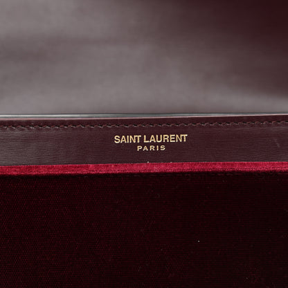 Saint Laurent Velvet Monogram Cassandra Clasp Bag Burgundy 8 of 13