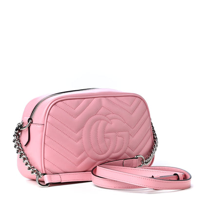 Gucci Calfskin Matelasse Small GG Marmont Chain Shoulder Bag Wild Rose 2 of 4