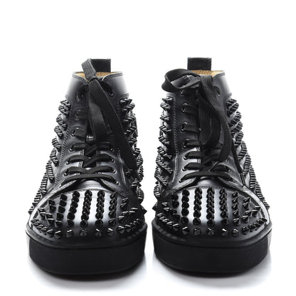 Christian Louboutin Calfskin Mens Louis Spikes Flat Sneakers 43 Black 2 of 8