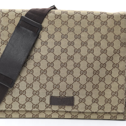 Gucci Monogram Small Flap Messenger Bag Beige Dark Brown 6 of 8