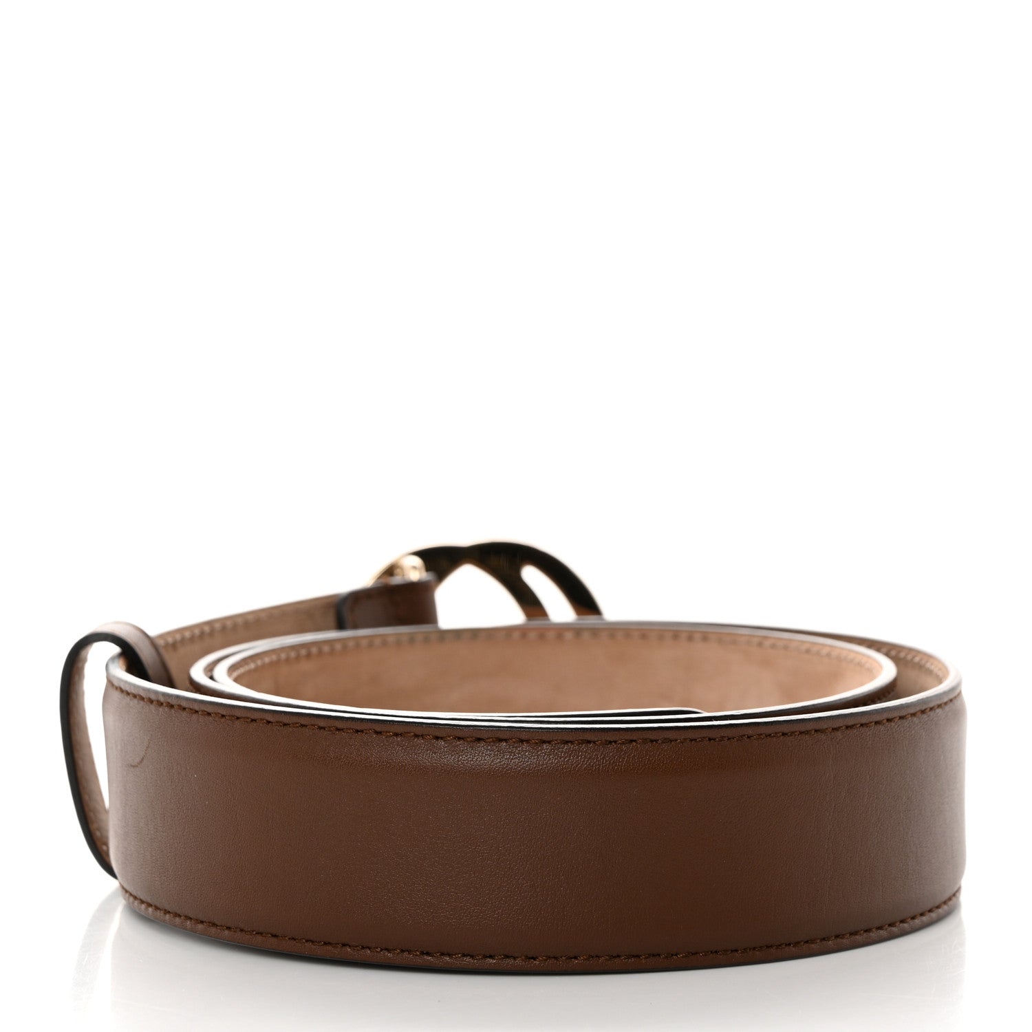 Gucci Calfskin Interlocking G 37mm Belt 85 34 Nut Brown 2 of 6