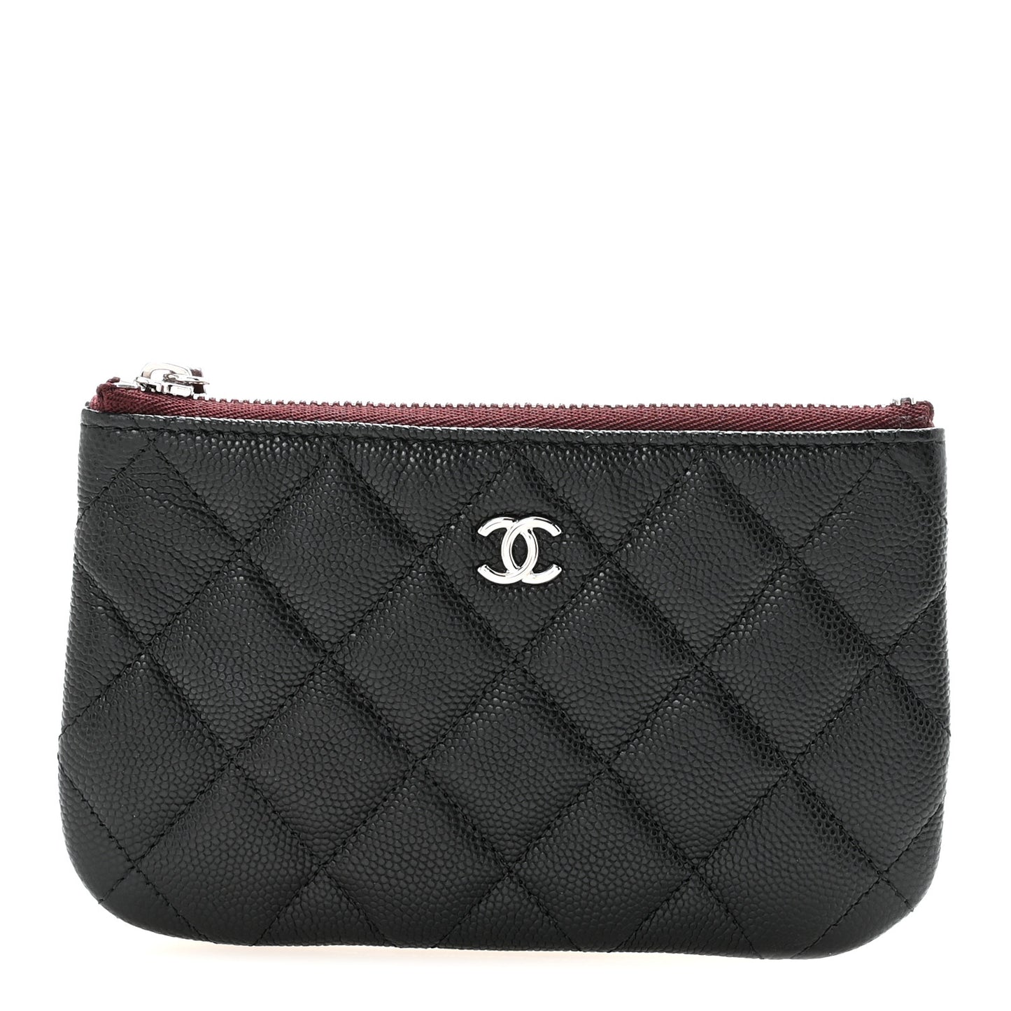 Caviar Quilted Small Cosmetic Case Black