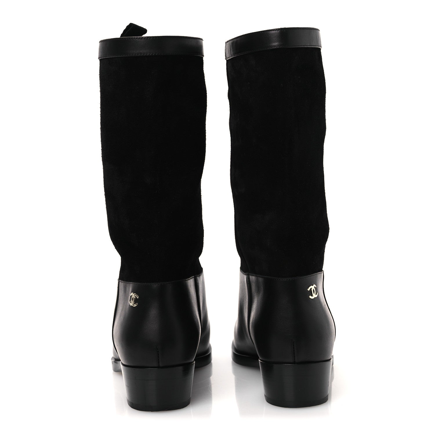 Chanel Suede Calfskin CC Short Boots 40 Black 6 of 12