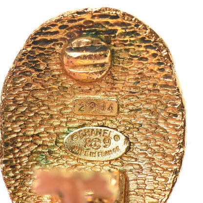 Chanel Oval CC Clip On Earrings Gold 4 of 4