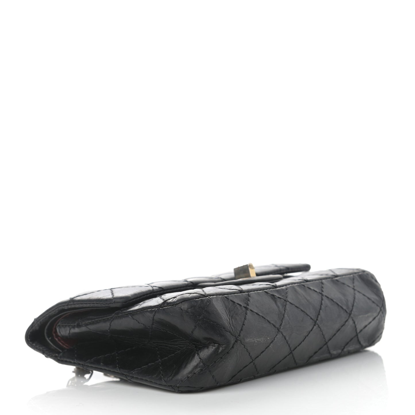 Aged Calfskin Quilted 2.55 Reissue 224 Flap Black