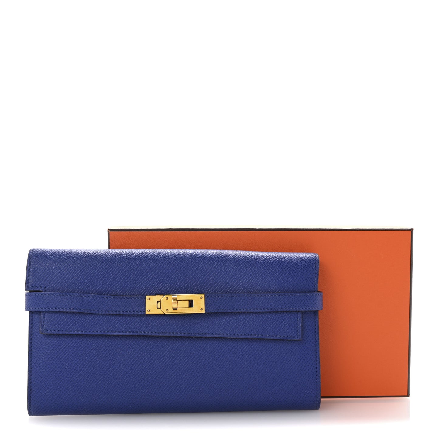 Epsom Kelly Longue Wallet Bleu Electrique