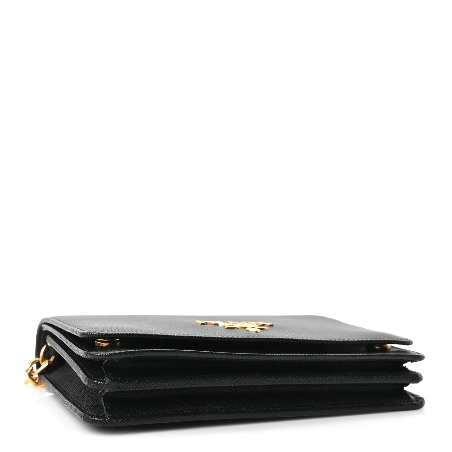 Saffiano Lux Chain Wallet Black