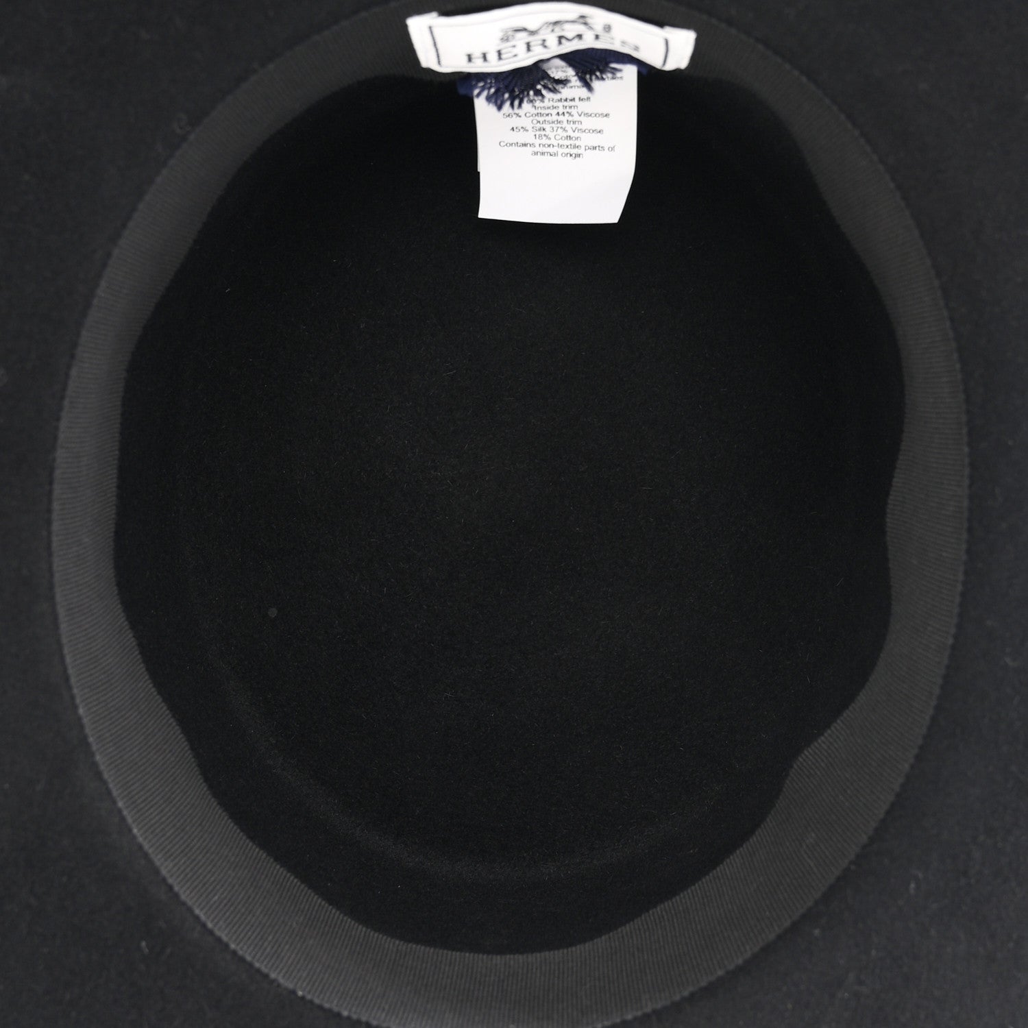 Hermes Rabbit Felt Dakota Love Hat 59 Black 15 of 16