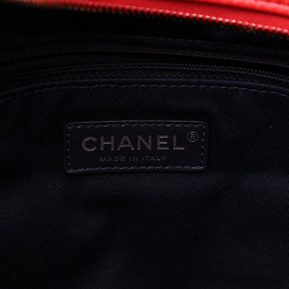 Chanel Aged Calfskin Quilted Large Express Bowling Bag Red 13 of 14