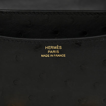 Hermes Ostrich Constance 18 Black 6 of 12