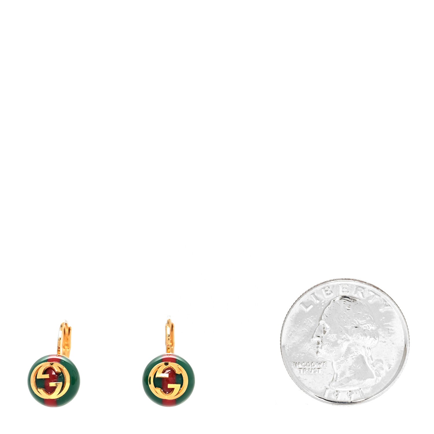 Gucci Resin Web Earrings Red Green Gold 2 of 4
