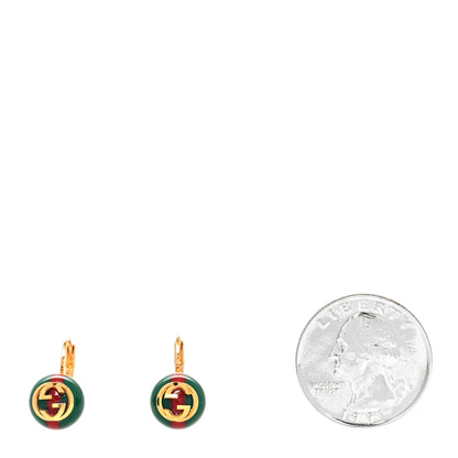 Gucci Resin Web Earrings Red Green Gold 2 of 4