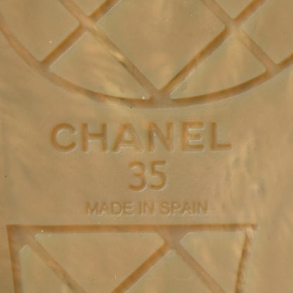 Chanel Grained Calfskin CC Espadrilles 35 Beige Black 6 of 9