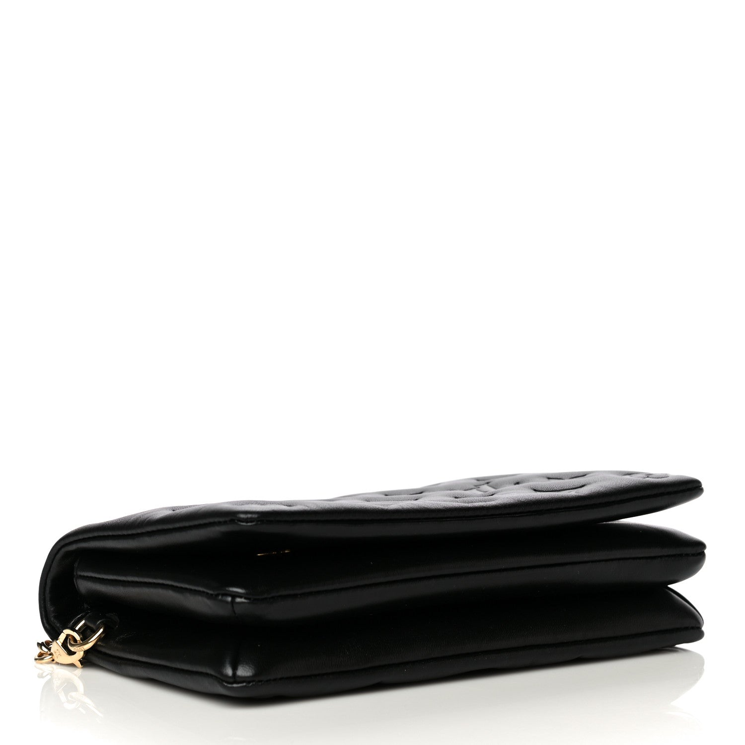 Louis Vuitton Lambskin Embossed Monogram Pochette Coussin Black 4 of 12