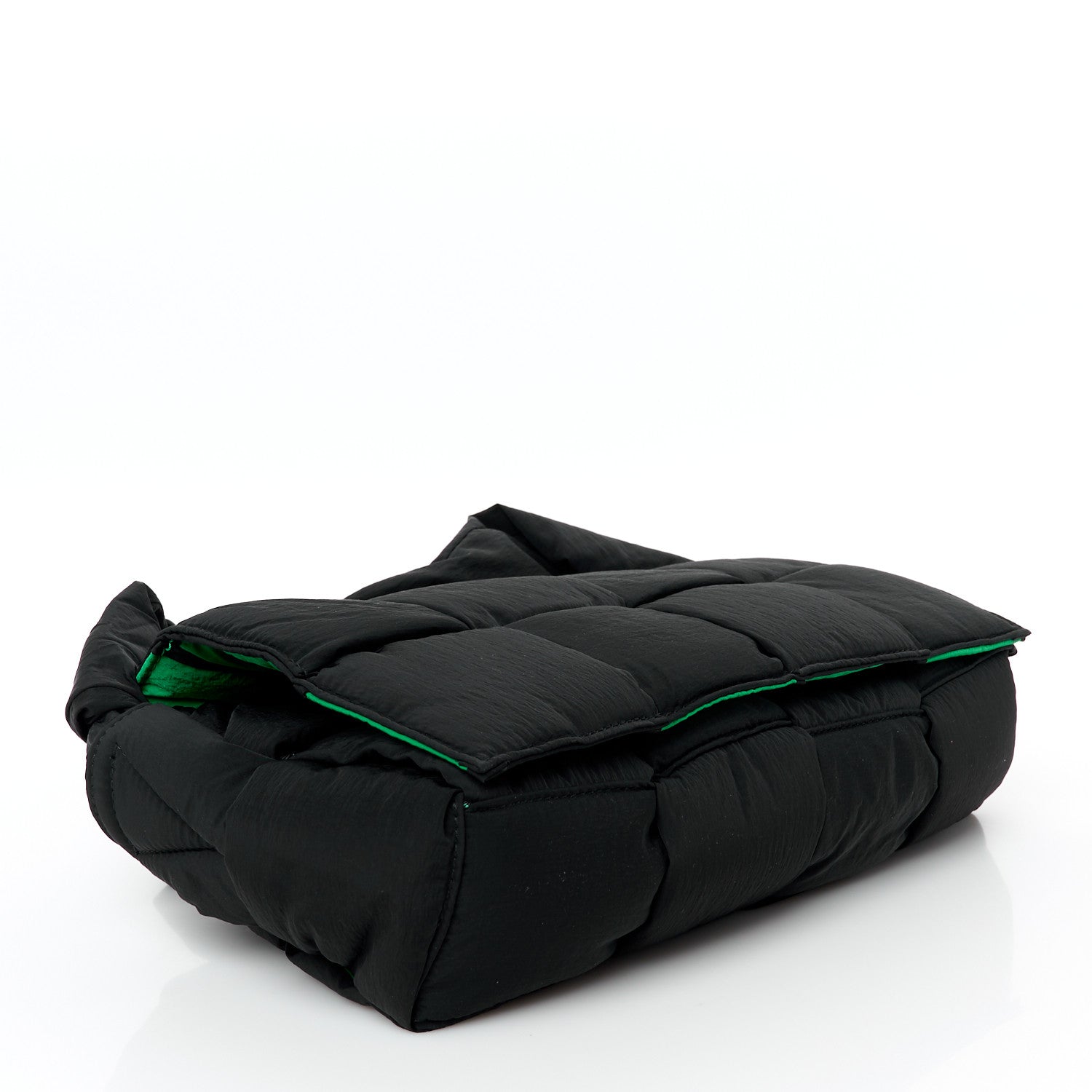 Bottega Veneta Nylon Intrecciato Padded Tech Cassette Bag Black Green 5 of 11