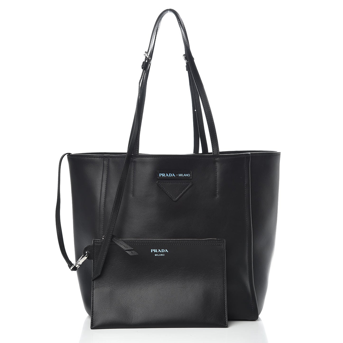 Calfskin Large Concept Shopper Tote Black Astrale