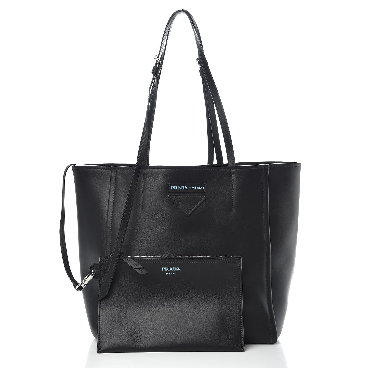 Prada Calfskin Large Concept Shopper Tote Black Astrale 3 of 11