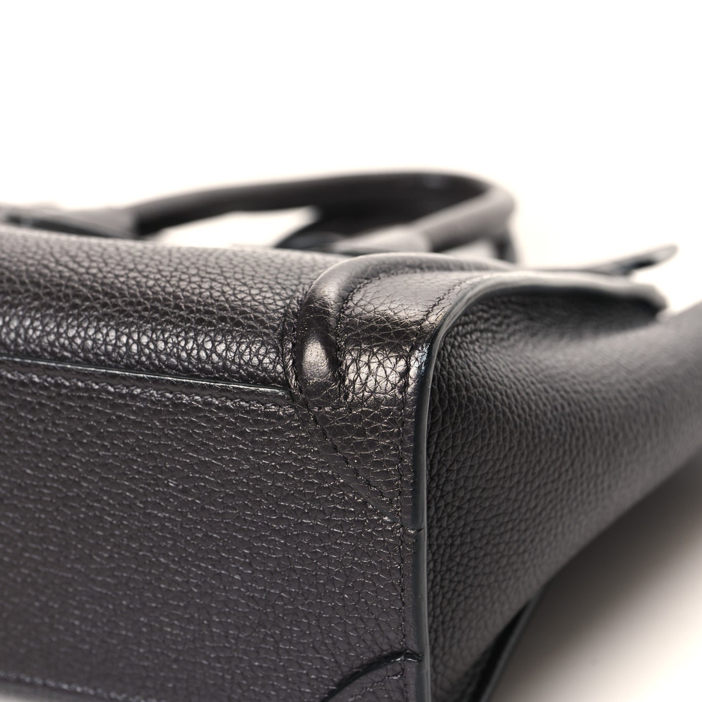 Drummed Calfskin Nano Luggage Liquorice