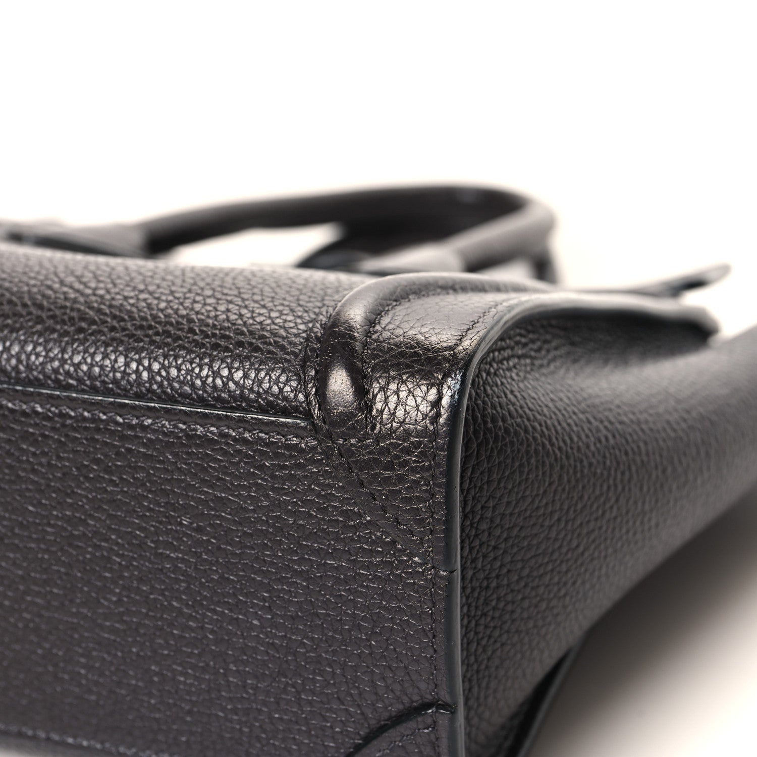Celine Drummed Calfskin Nano Luggage Liquorice 10 of 13