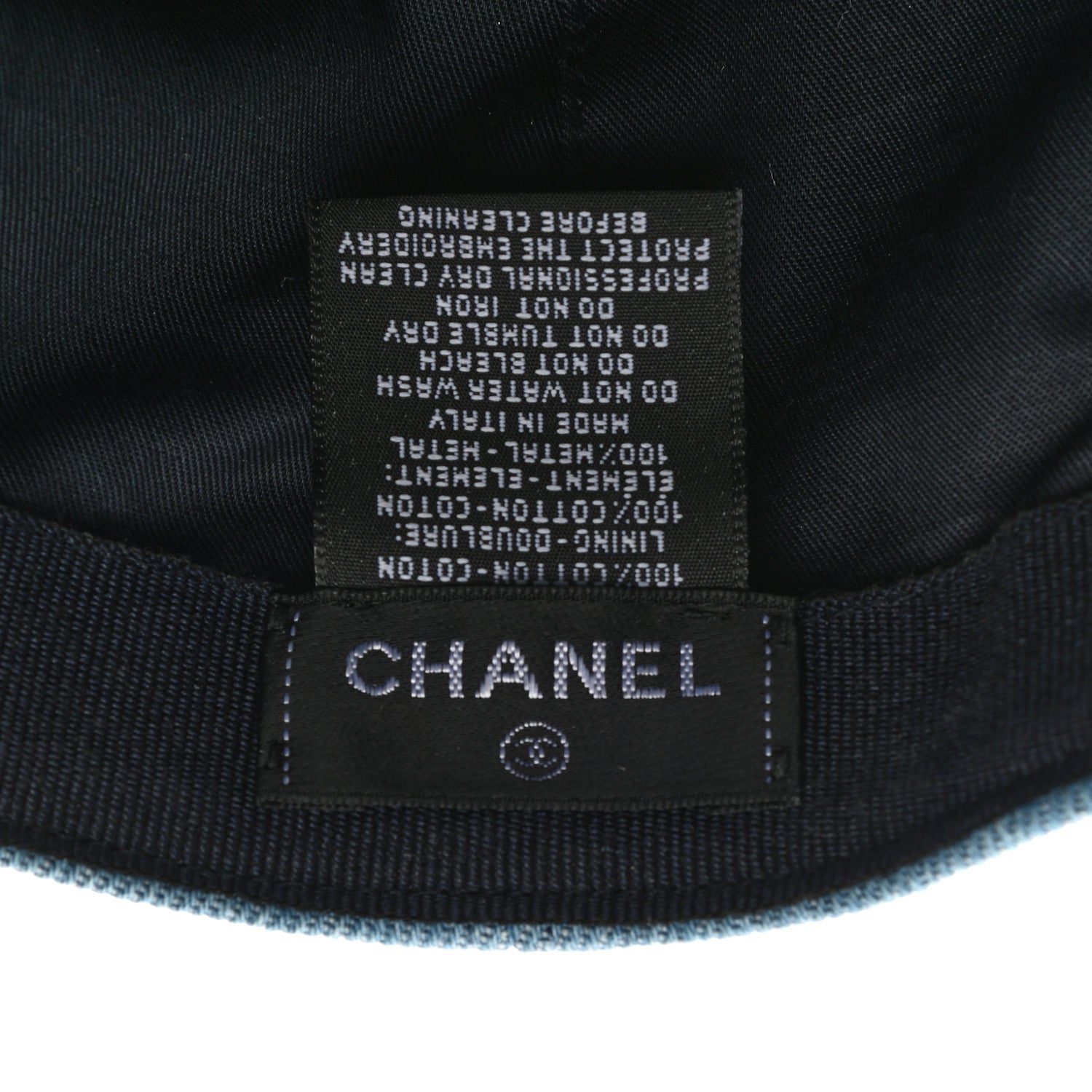 Chanel Cotton Sequin CC Cap Hat Blue 8 of 8