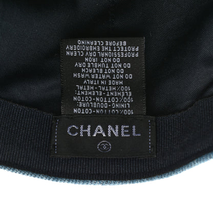 Chanel Cotton Sequin CC Cap Hat Blue 8 of 8