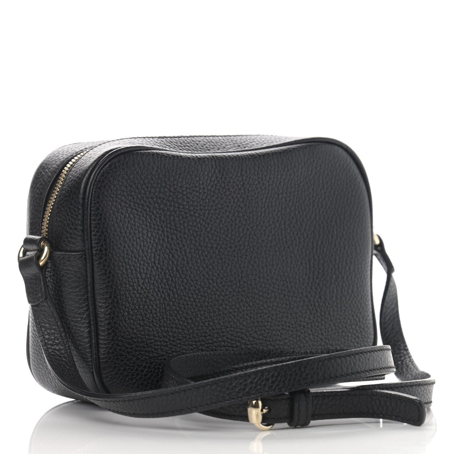 Pebbled Calfskin Small Soho Disco Bag Black