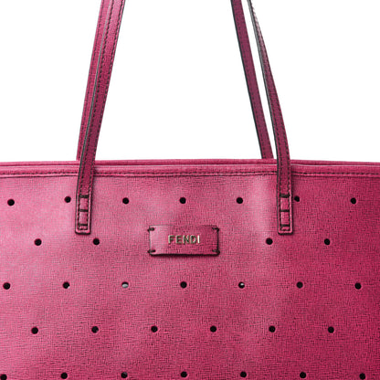 Fendi Vitello Elite Perforated Roll Tote Ciclamino 13 of 13