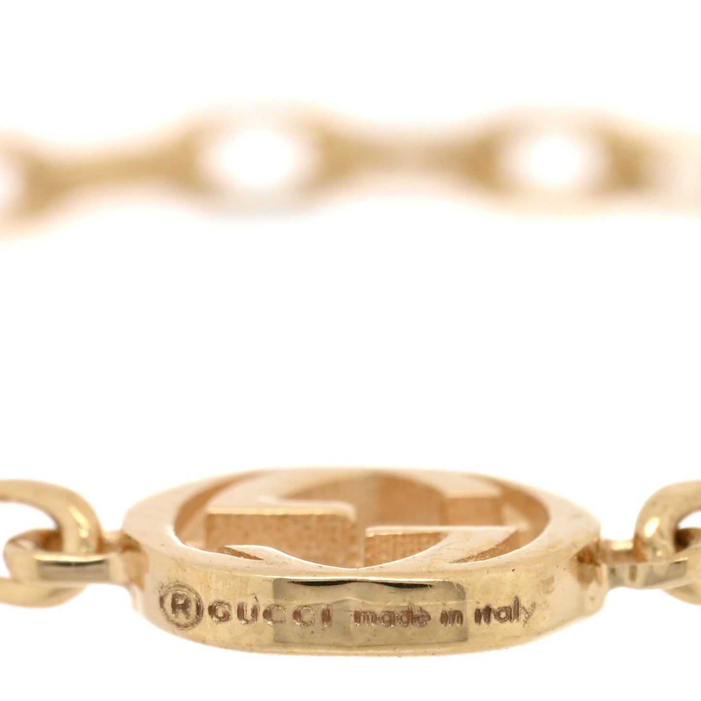 18K Yellow Gold Interlocking G Chain Ring 56 7.5