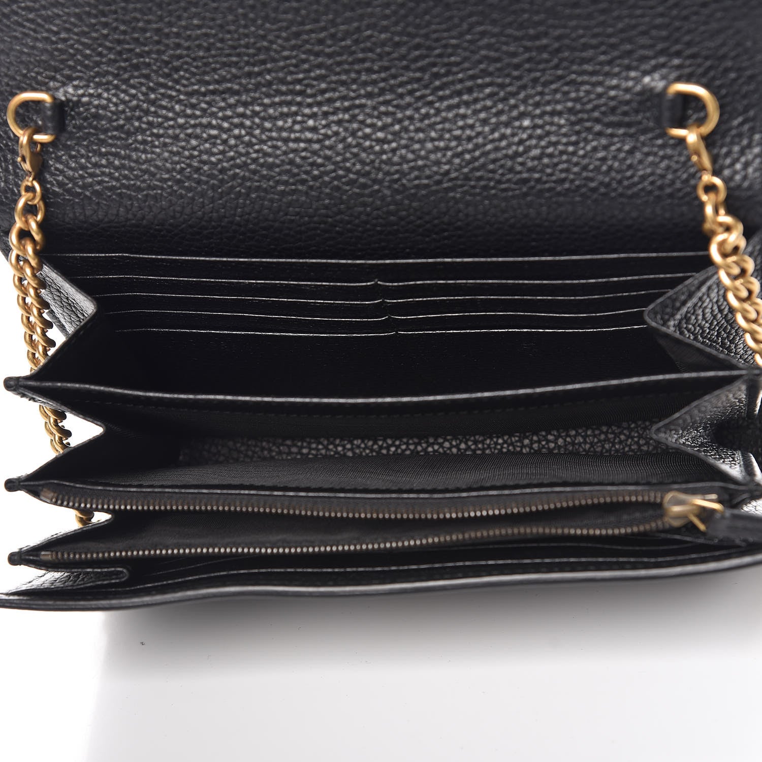 Gucci Calfskin GG Marmont Chain Wallet Black 7 of 9