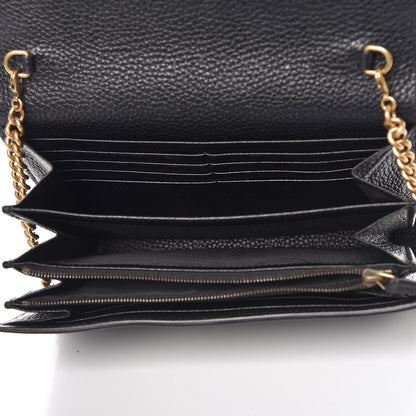 Gucci Calfskin GG Marmont Chain Wallet Black 7 of 9