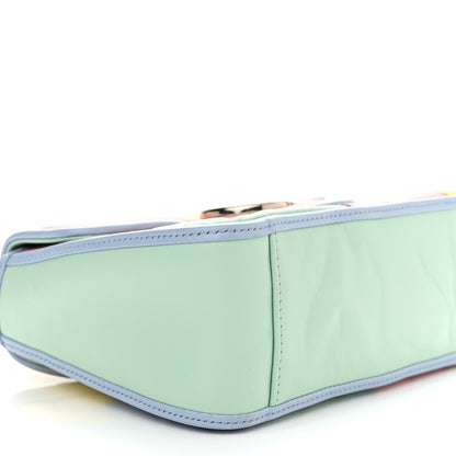 Gucci Calfskin Matelasse Diagonal Mini GG Marmont Top Handle Shoulder Bag Multicolor Pastel 8 of 12