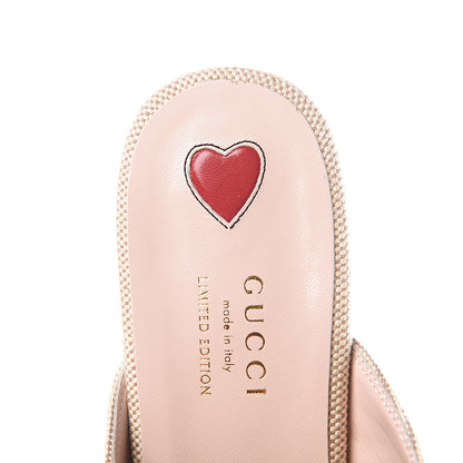 Gucci Canvas Vintage Charlotte Web Womens Princetown Slippers 39 Sand New Shamarock 8 of 11