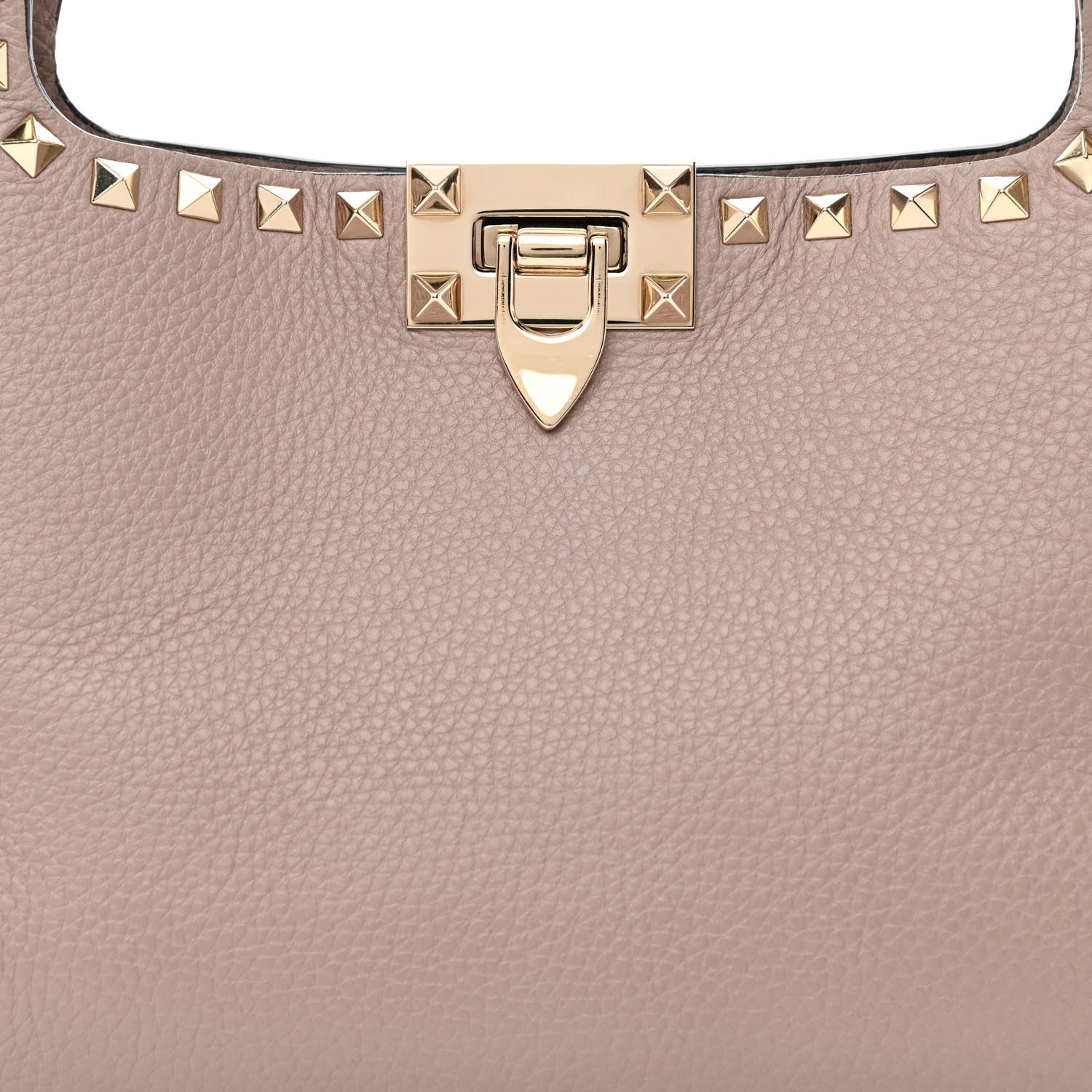 Valentino Garavani Pebbled Calfskin Small Rockstud Flip Lock Hobo Poudre 7 of 10
