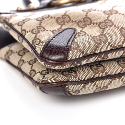 Gucci Monogram Horsebit Chain Shoulder Bag Brown 14 of 15