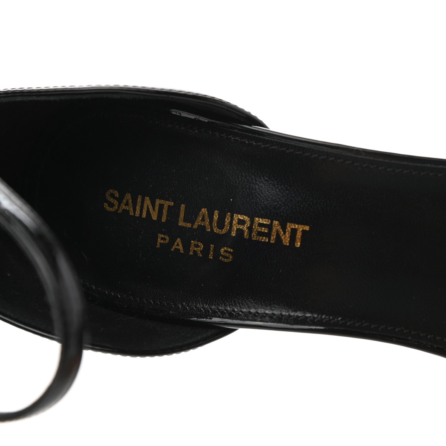 Saint Laurent Patent Calfskin Opyum 110 Sandals 38 Black 8 of 11