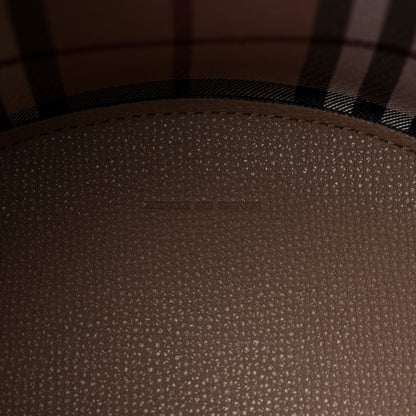 Burberry Haymarket Check Colours Small Lorne Bucket Crossbody Beige 6 of 9