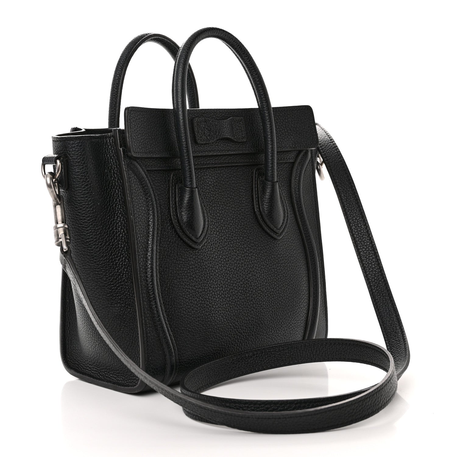 Celine Drummed Calfskin Nano Luggage Black 3 of 12