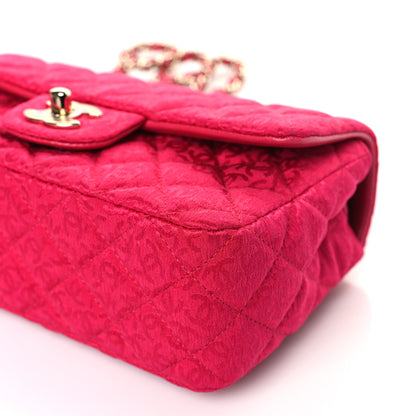 Chanel Satin Quilted CC Mini Rectangular Flap Dark Pink 9 of 10