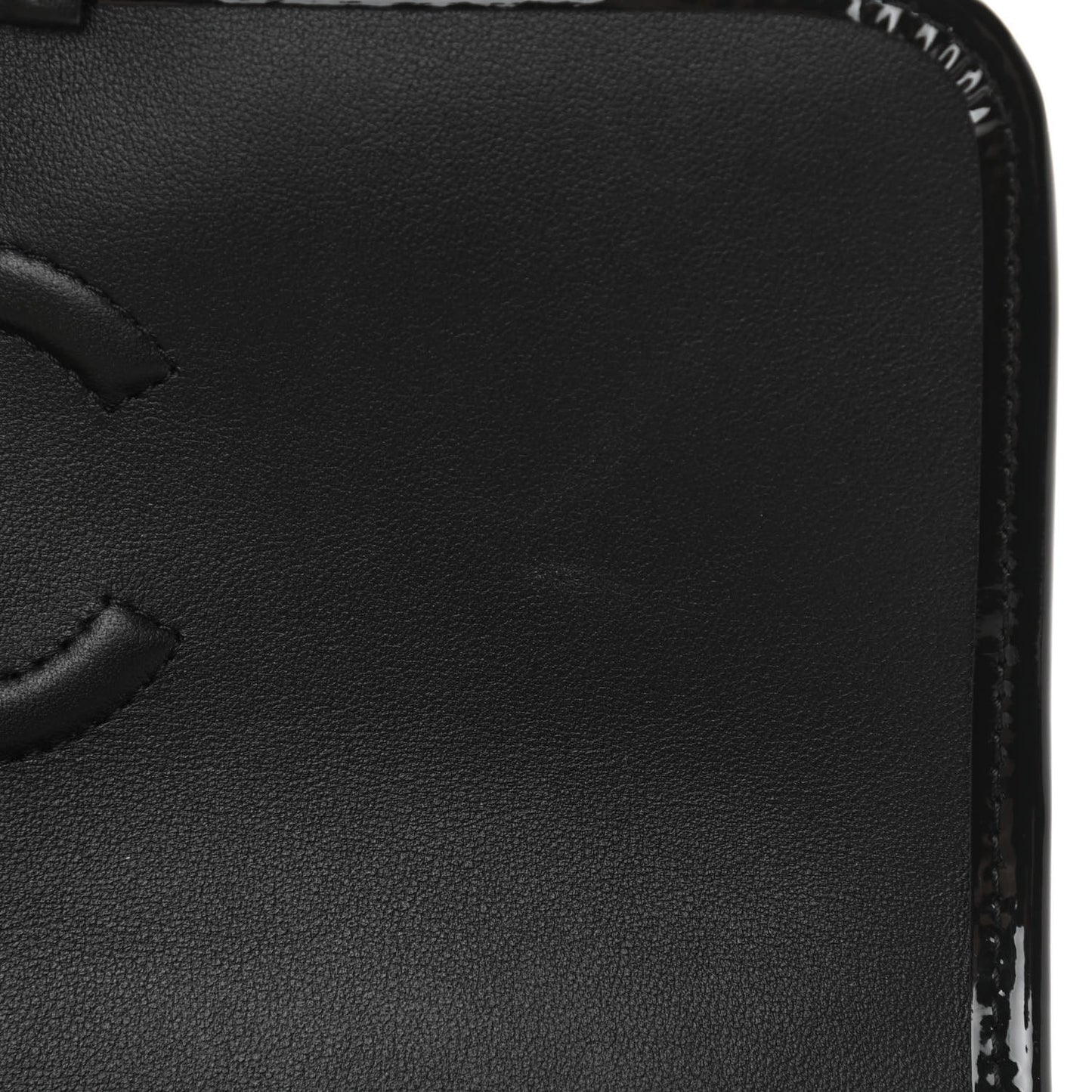 Patent Quilted Small School Memory Top Handle Flap Black