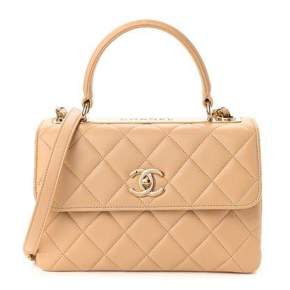 Chanel Lambskin Quilted Small Trendy CC Dual Handle Flap Bag Beige 1 of 9